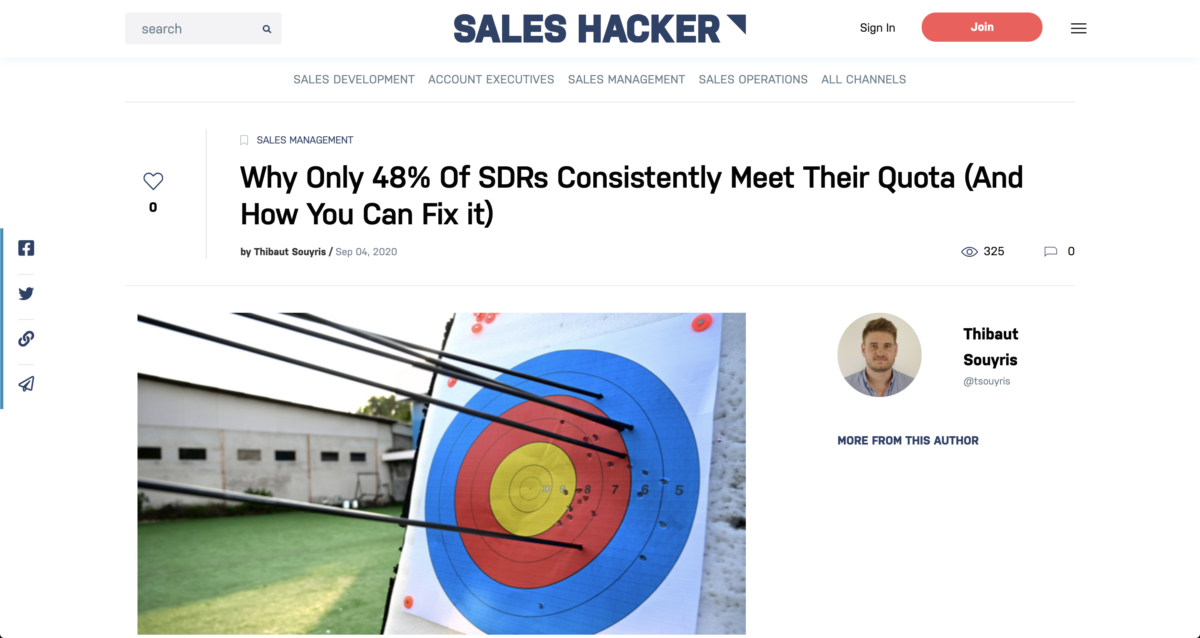 Sales Hacker Article